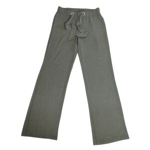 Retrology Womens Olive Green Wide Leg Drawstring Lounge Pants Small RN114186